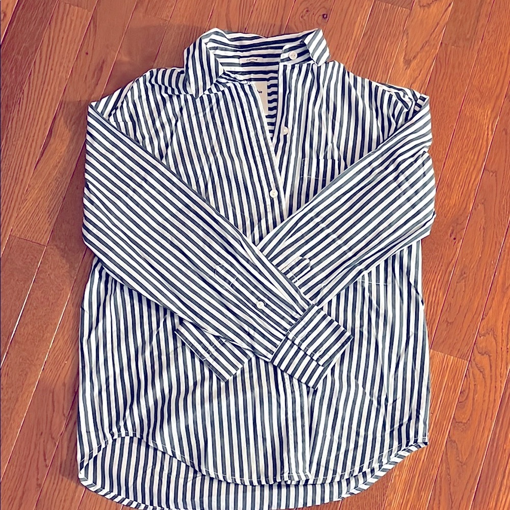 Striped Green and White oversized Shirt